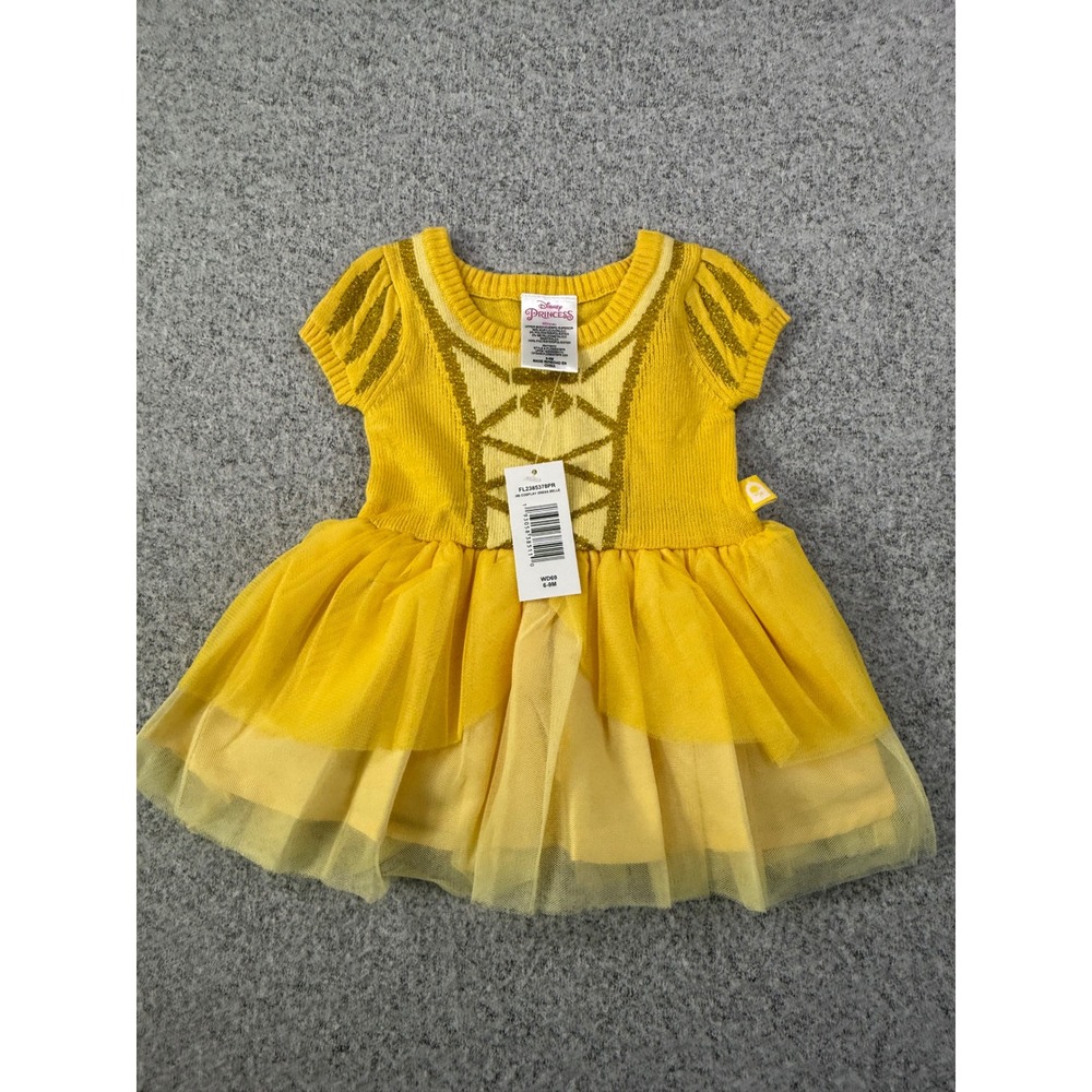 Disney Princess Belle Cosplay Dress Yellow Tulle Tutu 6-9M FL2385378PR